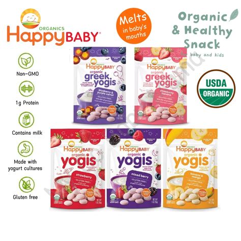 greek yogis|Happy Baby Organics Baby Snacks, Greek Yogis, Freeze Dried。